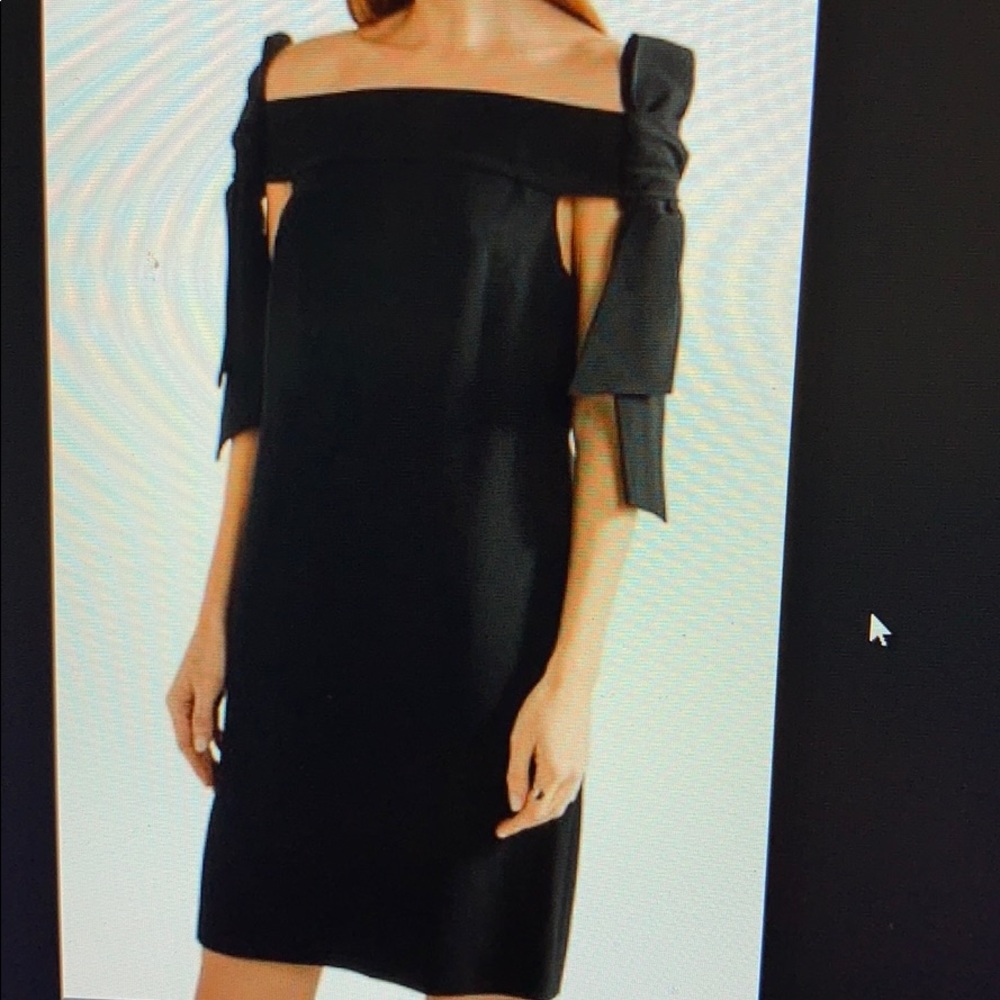 NWT TIBI off the shoulder bow mini dress, black, 0